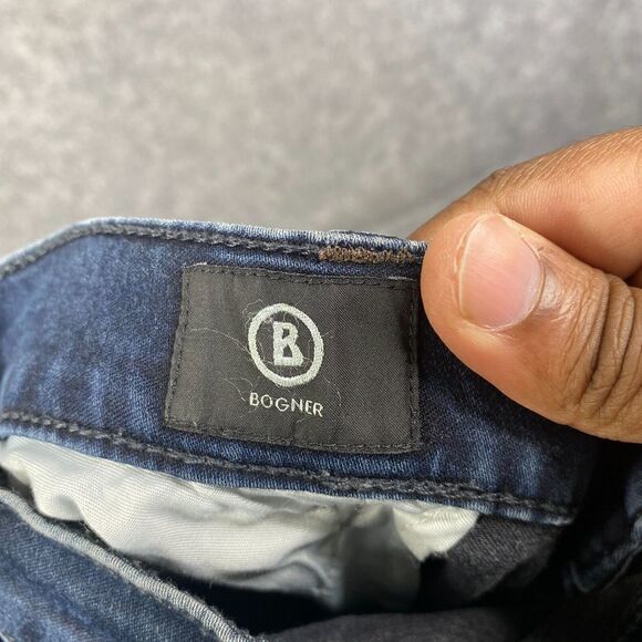 Bogner Women's Jeans Dark Blue Loose Fit High Rise Straight Leg Size US-10 Denim - Picture 11 of 12